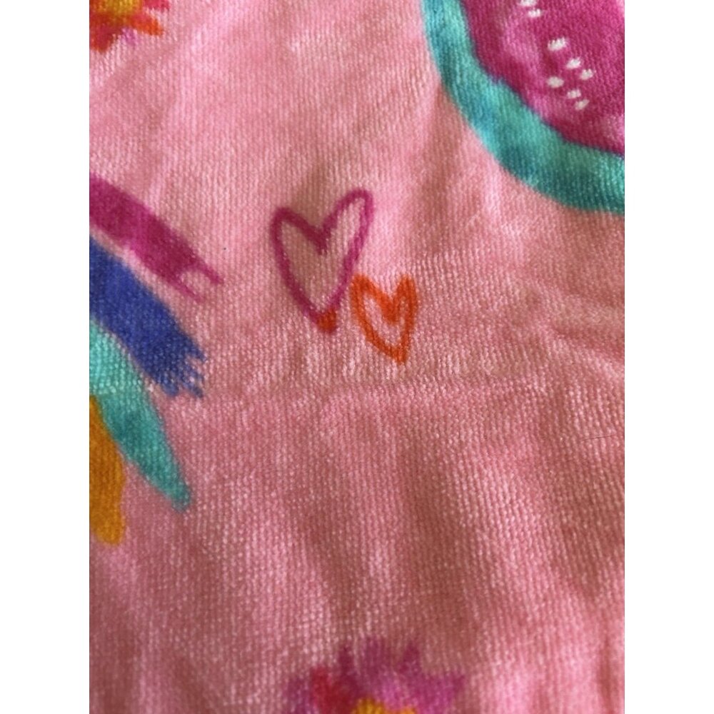 Betsey Johnson Kids Beach Towel Summer Rainbow Hearts 28x58 Pink 100% Cotton - Picture 5 of 9
